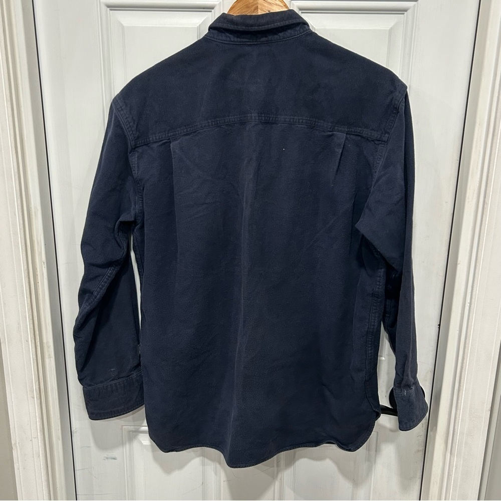 Cabela's Mens Blue Deerskin Soft Chamois Cotton Button Down Casual Shirt, Medium - Picture 4 of 10